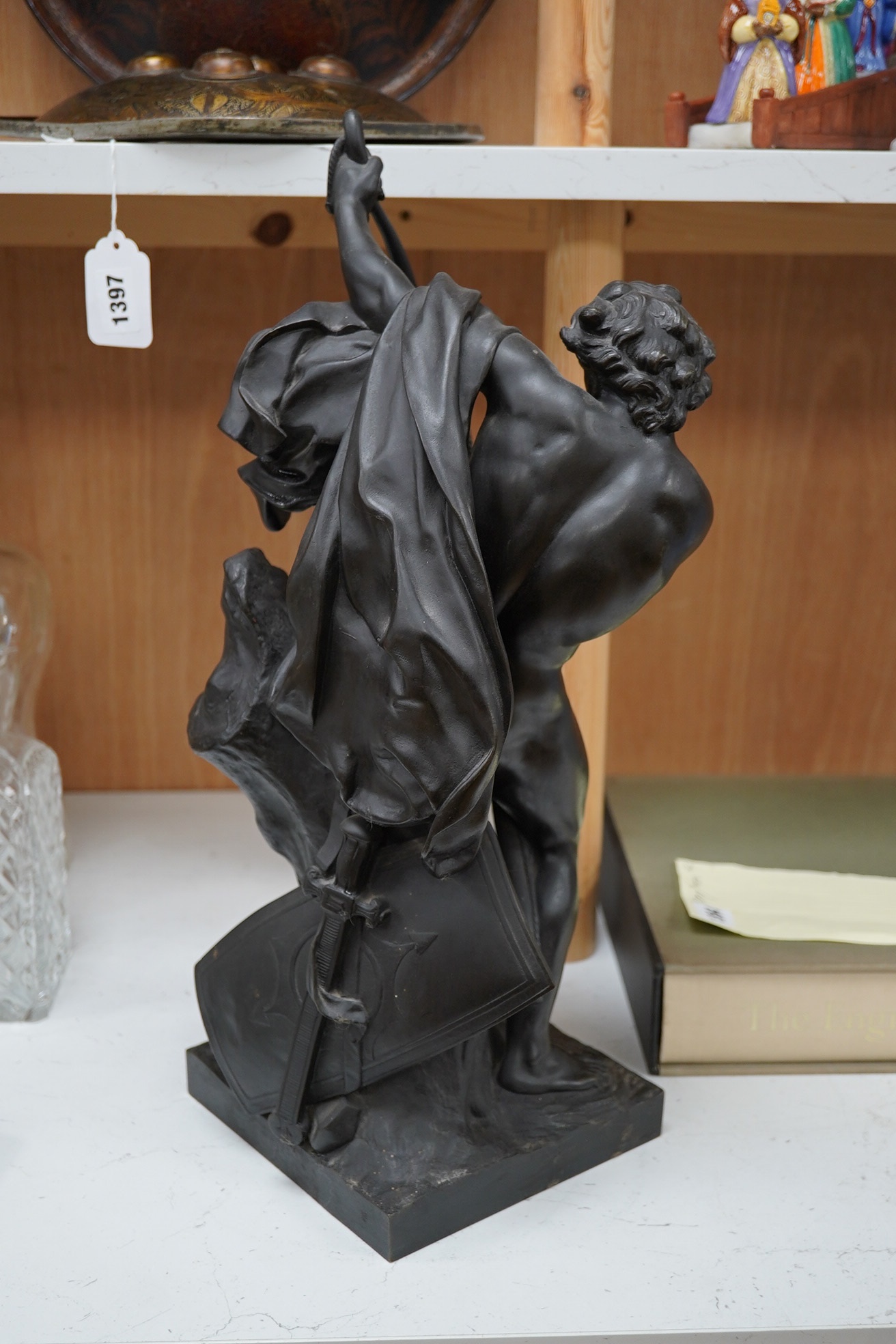 After Jacques Bousseau (1681-1740), a 19th century bronze study of Ulysses, 49cm high. Condition - good